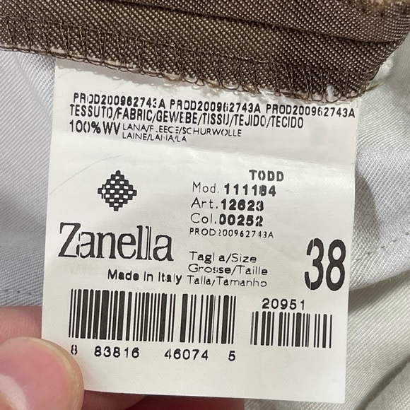 Zanella Brown Dress Pants Men’s 38 - Picture 3 of 8